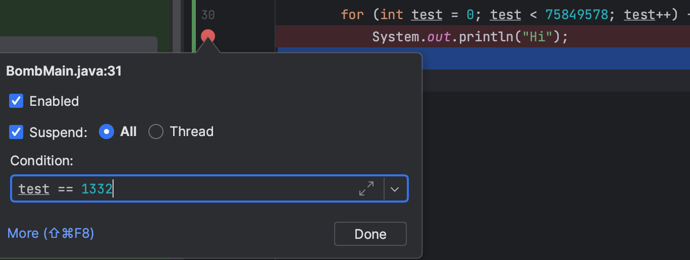 Conditional Breakpoint