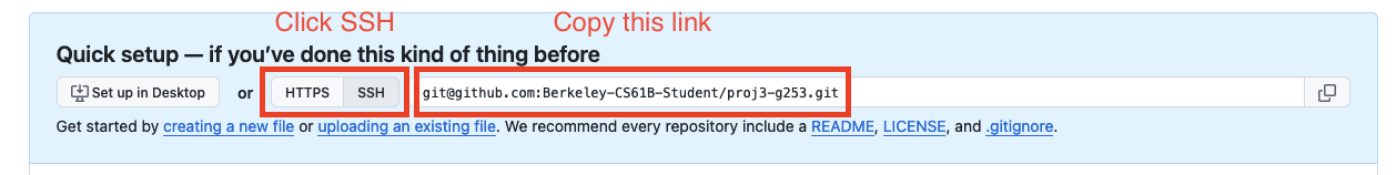 Copy SSH link.